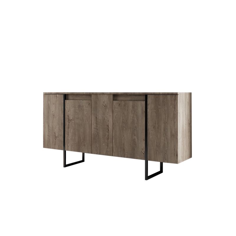 Casa si Gradina - Mobilier - Seturi de mobilier - Seturi living - Set mobilier living, Hanah Home, pal melaminat, nuc, negru - Infinity.ro
