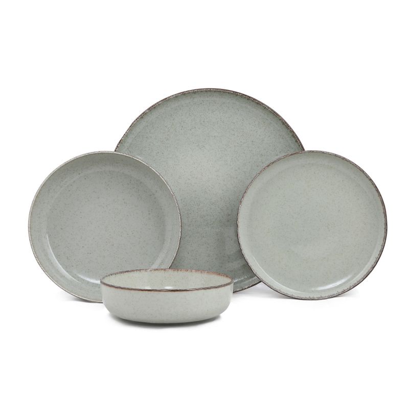 Casa si Gradina - Bucatarie si vesela - Vesela si tacamuri - Servicii de masa - Set de masa 24 piese, Hermia, portelan, verde, 710KTP2883 - Infinity.ro