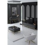 Casa si Gradina - Mobilier - Seturi de mobilier - Seturi living - Set mobilier living, Hanah Home, pal melaminat, antracit si auriu, picioare metalice, 618BLY1190 - Infinity.ro