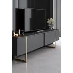 Casa si Gradina - Mobilier - Seturi de mobilier - Seturi living - Set mobilier living, Hanah Home, pal melaminat, antracit, auriu, picioare metalice - Infinity.ro