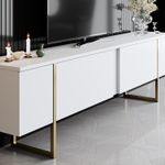 Casa si Gradina - Mobilier - Seturi de mobilier - Seturi living - Set mobilier living, Hanah Home, pal melaminat, alb auriu, tv 180x30x47 cm, masuta 90x39x40 cm - Infinity.ro