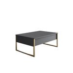 Casa si Gradina - Mobilier - Seturi de mobilier - Seturi living - Set mobilier living, Hanah Home, pal melaminat, antracit, auriu, picioare metalice - Infinity.ro