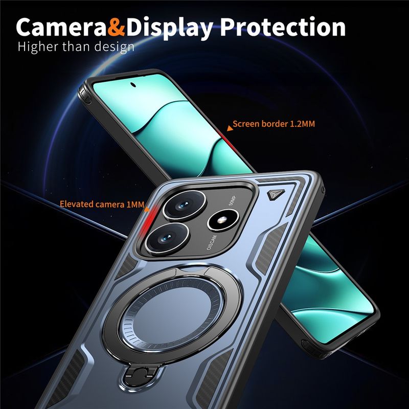 Laptop, Telefoane si Tablete - Telefoane mobile si accesorii - Accesorii Telefoane - Huse telefoane - Husa military armour cu inel metalic, ALC MOBILE, compatibila cu Xiaomi Redmi Note 14 4G, Albastru - Infinity.ro