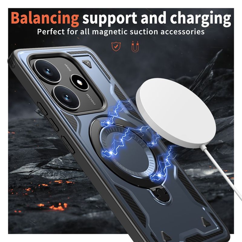 Laptop, Telefoane si Tablete - Telefoane mobile si accesorii - Accesorii Telefoane - Huse telefoane - Husa military armour cu inel metalic, ALC MOBILE, compatibila cu Xiaomi Redmi Note 14 4G, Albastru - Infinity.ro