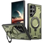 Laptop, Telefoane si Tablete - Telefoane mobile si accesorii - Accesorii Telefoane - Huse telefoane - Husa military armour cu inel metalic, ALC MOBILE, compatibila cu Samsung Galaxy S25 Ultra, Verde - Infinity.ro