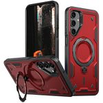 Laptop, Telefoane si Tablete - Telefoane mobile si accesorii - Accesorii Telefoane - Huse telefoane - Husa military armour cu inel metalic, ALC MOBILE, compatibila cu Samsung Galaxy S25, Rosu - Infinity.ro