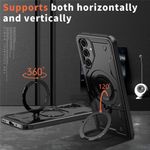 Laptop, Telefoane si Tablete - Telefoane mobile si accesorii - Accesorii Telefoane - Huse telefoane - Husa military armour cu inel metalic, ALC MOBILE, compatibila cu Samsung Galaxy S25, Negru - Infinity.ro