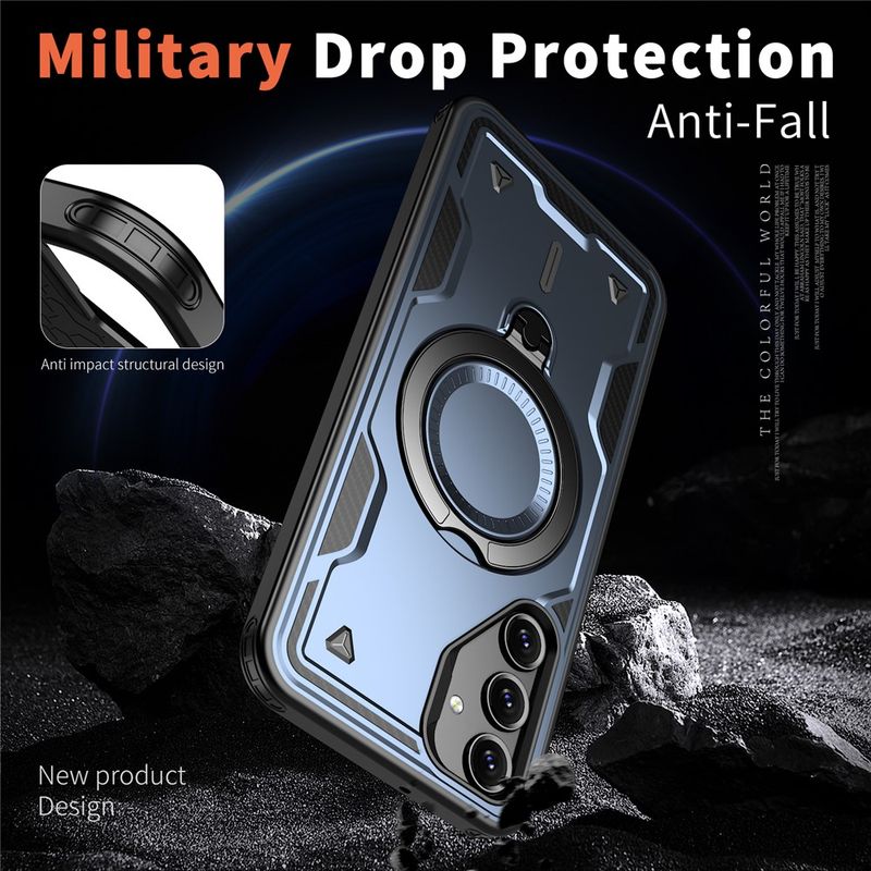 Laptop, Telefoane si Tablete - Telefoane mobile si accesorii - Accesorii Telefoane - Huse telefoane - Husa military armour cu inel metalic, ALC MOBILE, compatibila cu Samsung Galaxy A16, Albastru - Infinity.ro