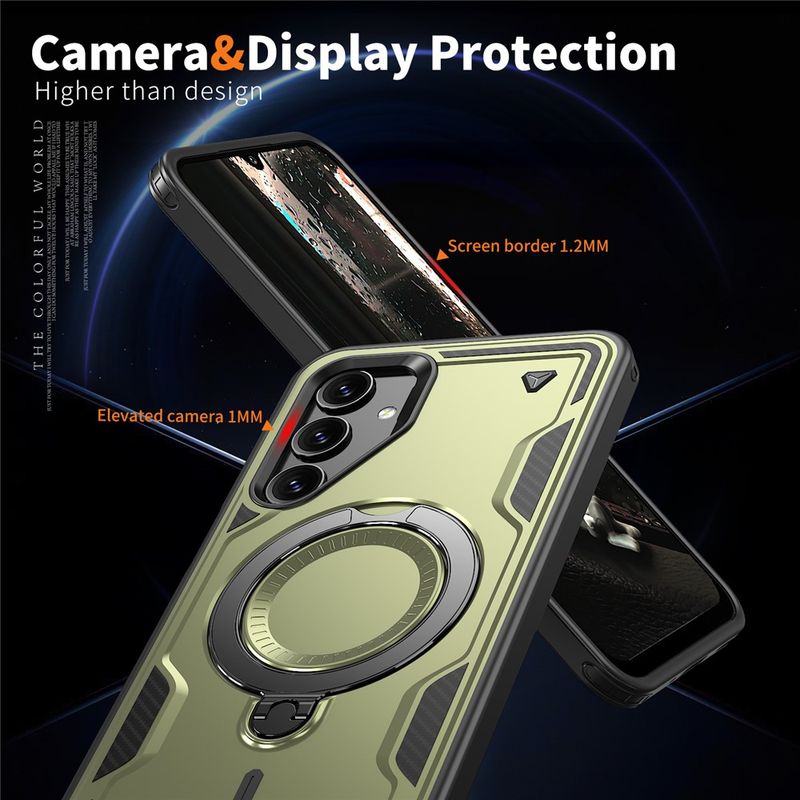 Laptop, Telefoane si Tablete - Telefoane mobile si accesorii - Accesorii Telefoane - Huse telefoane - Husa military armour cu inel metalic, ALC MOBILE, compatibila cu Samsung Galaxy A16, Verde - Infinity.ro