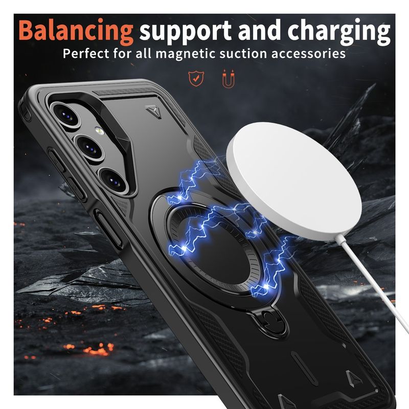 Laptop, Telefoane si Tablete - Telefoane mobile si accesorii - Accesorii Telefoane - Huse telefoane - Husa military armour cu inel metalic, ALC MOBILE, compatibila cu Samsung Galaxy A16, Negru - Infinity.ro