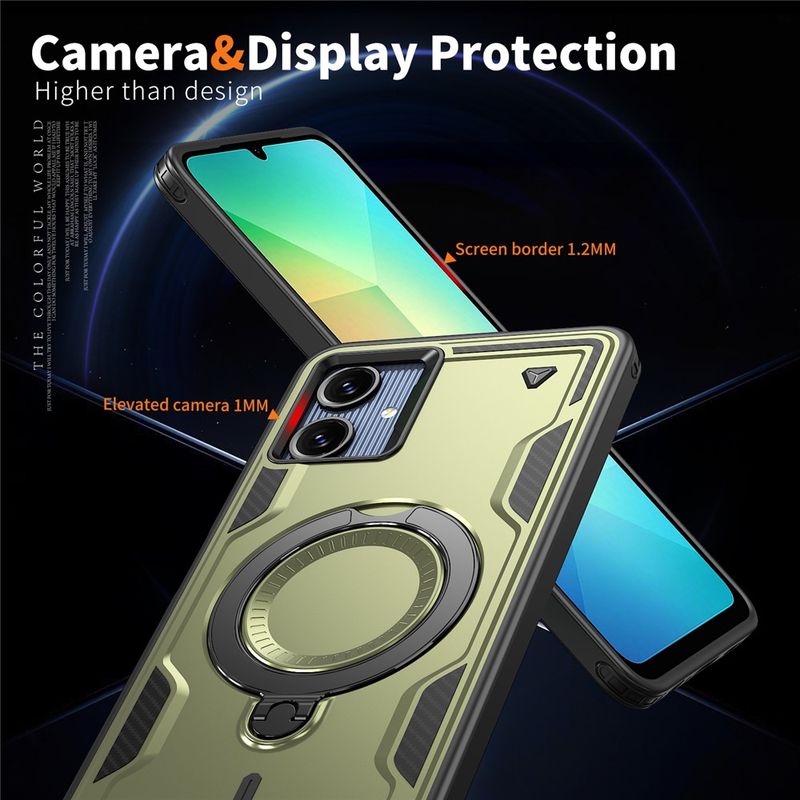 Laptop, Telefoane si Tablete - Telefoane mobile si accesorii - Accesorii Telefoane - Huse telefoane - Husa military armour cu inel metalic, ALC MOBILE, compatibila cu Samsung Galaxy A06, Verde - Infinity.ro