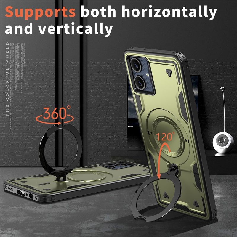 Laptop, Telefoane si Tablete - Telefoane mobile si accesorii - Accesorii Telefoane - Huse telefoane - Husa military armour cu inel metalic, ALC MOBILE, compatibila cu Samsung Galaxy A06, Verde - Infinity.ro