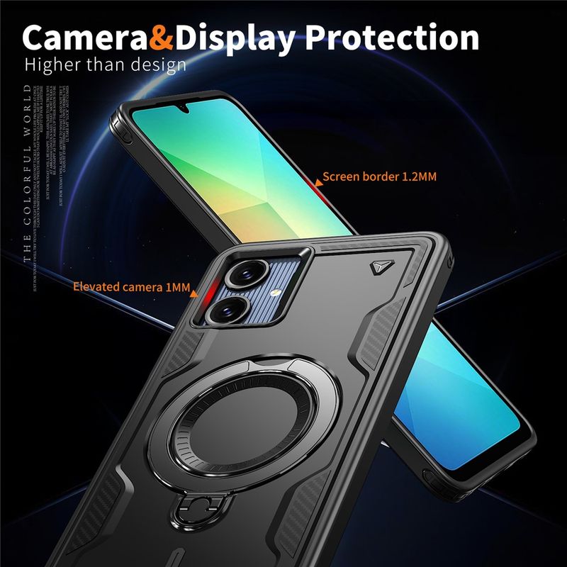 Laptop, Telefoane si Tablete - Telefoane mobile si accesorii - Accesorii Telefoane - Huse telefoane - Husa military armour cu inel metalic, ALC MOBILE, compatibila cu Samsung Galaxy A06, Negru - Infinity.ro