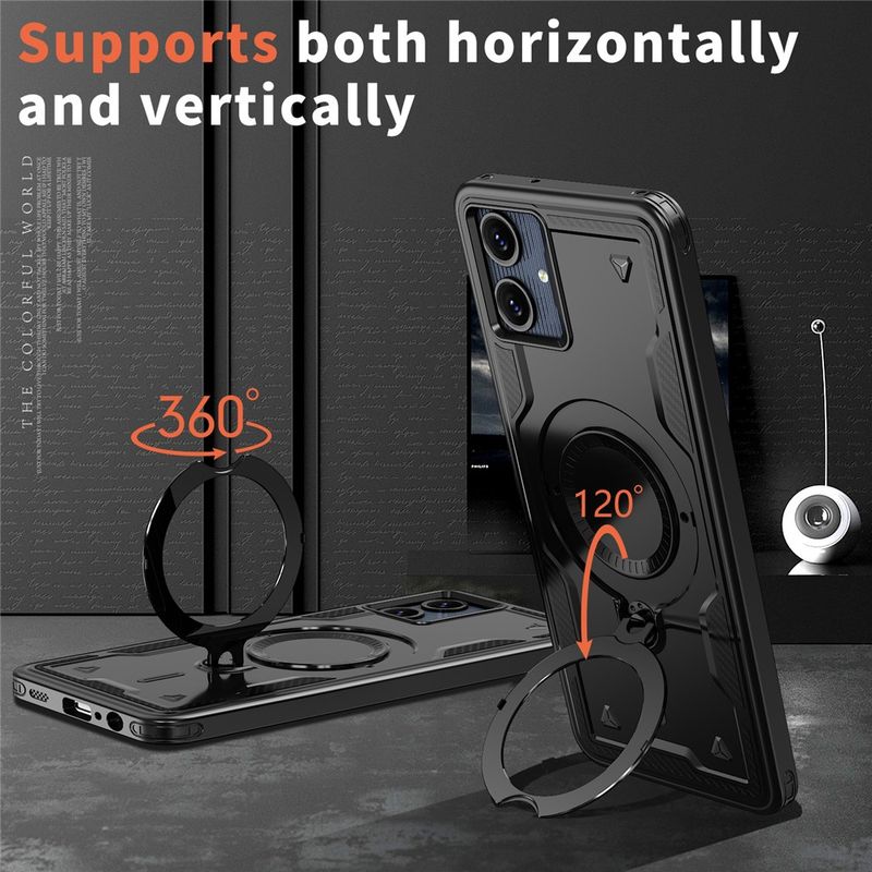 Laptop, Telefoane si Tablete - Telefoane mobile si accesorii - Accesorii Telefoane - Huse telefoane - Husa military armour cu inel metalic, ALC MOBILE, compatibila cu Samsung Galaxy A06, Negru - Infinity.ro
