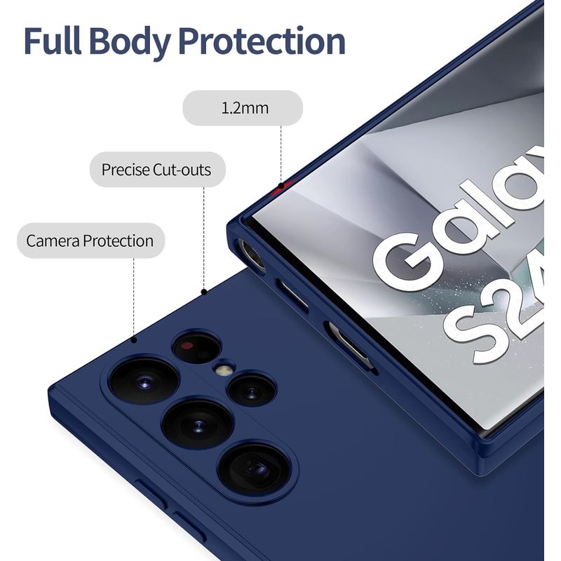 Laptop, Telefoane si Tablete - Telefoane mobile si accesorii - Accesorii Telefoane - Huse telefoane - Husa Soft Touch, slim, ALC Mobile, anti soc, compatibila cu Samsung Galaxy S24 Ultra, Albastru inchis Tpu - Infinity.ro