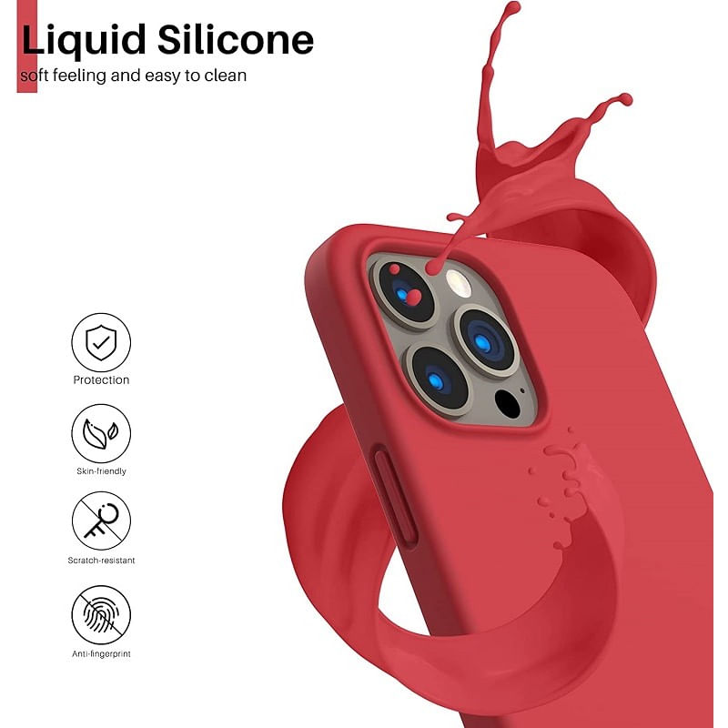 Laptop, Telefoane si Tablete - Telefoane mobile si accesorii - Accesorii Telefoane - Huse telefoane - Husa Liquid soft touch compatibila cu Apple IPhone 12 Pro Max, Red - ALC® - Infinity.ro