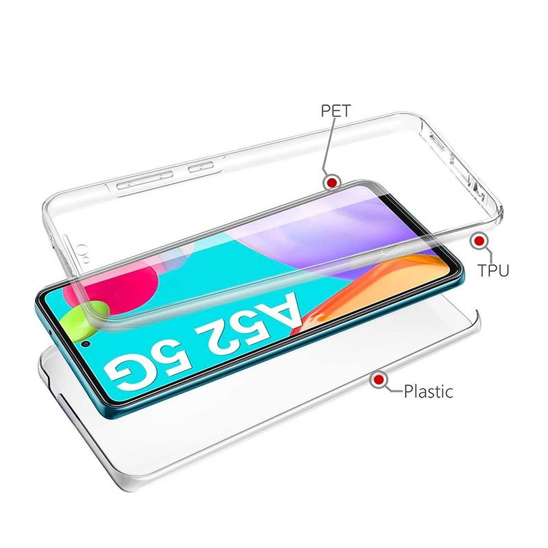 Laptop, Telefoane si Tablete - Telefoane mobile si accesorii - Accesorii Telefoane - Huse telefoane - Husa 360 compatibila cu Samsung Galaxy A52 4G / 5G V2 Transparent fata+spate - Infinity.ro