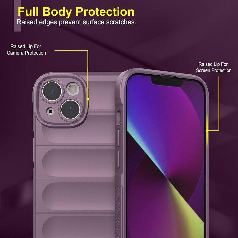 Laptop, Telefoane si Tablete - Telefoane mobile si accesorii - Accesorii Telefoane - Huse telefoane - Husa wave, compatibila cu IPhone 15, Grip Anti-Soc, Tpu, Light Purple - Infinity.ro