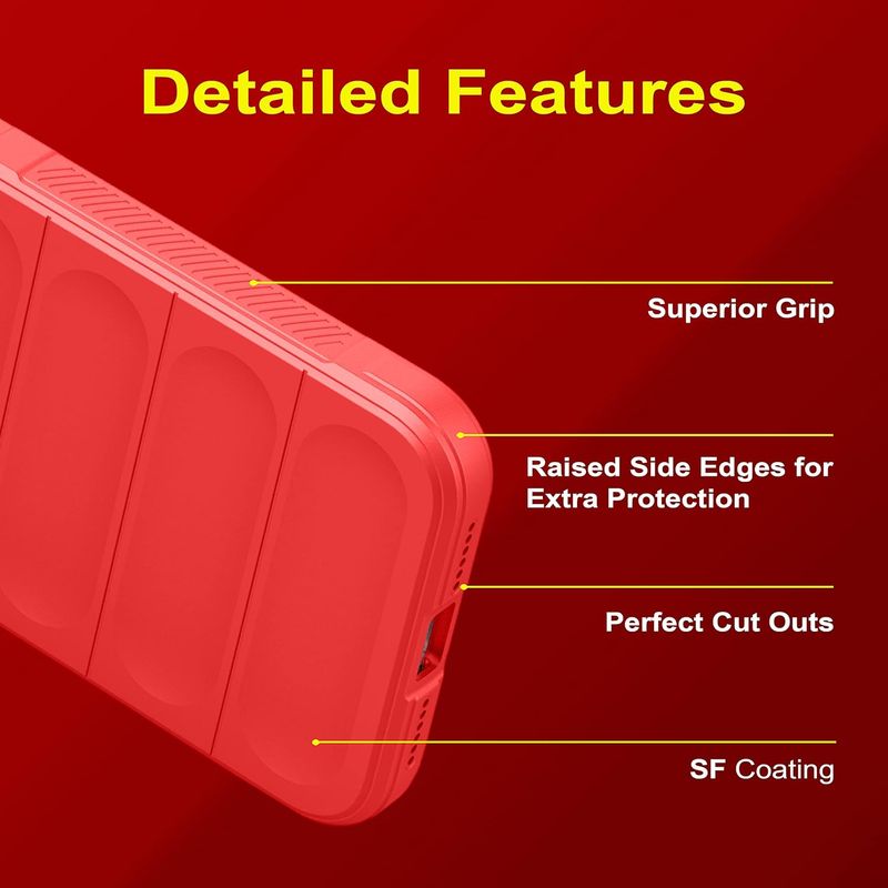 Laptop, Telefoane si Tablete - Telefoane mobile si accesorii - Accesorii Telefoane - Huse telefoane - Husa wave, compatibila cu Xiaomi Redmi Note 13 5G, Grip Anti-Soc, Tpu, Pure Red - Infinity.ro