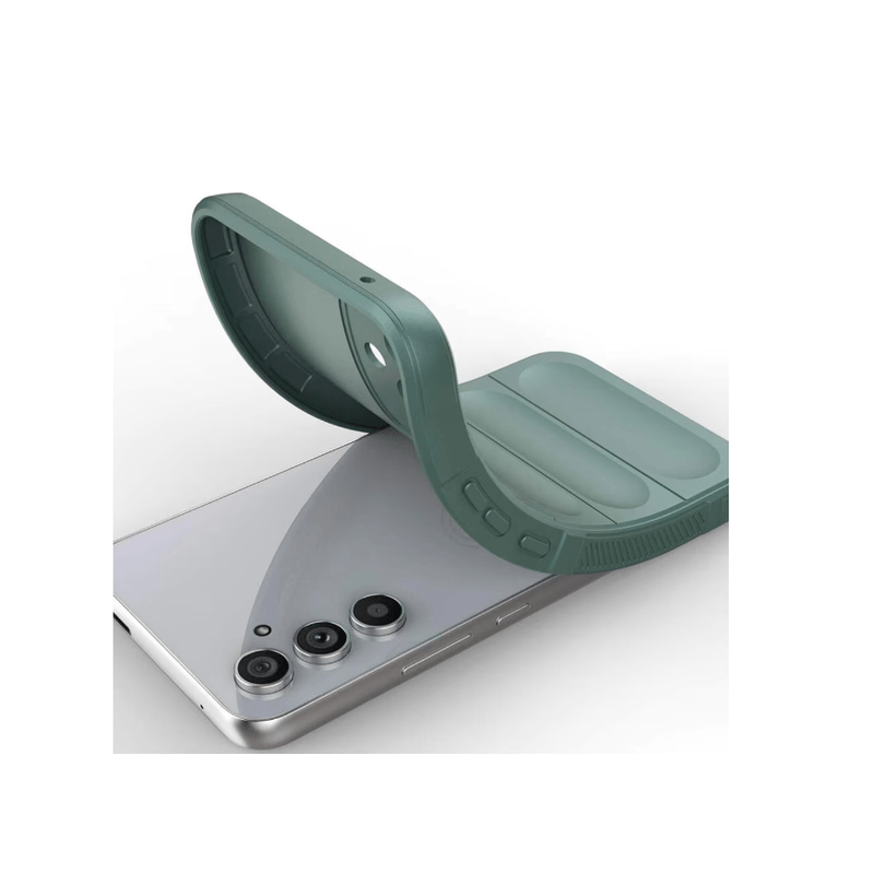 Laptop, Telefoane si Tablete - Telefoane mobile si accesorii - Accesorii Telefoane - Huse telefoane - Husa wave, compatibila cu Samsung Galaxy A55, Grip Anti-Soc, Tpu, Deep Green - Infinity.ro