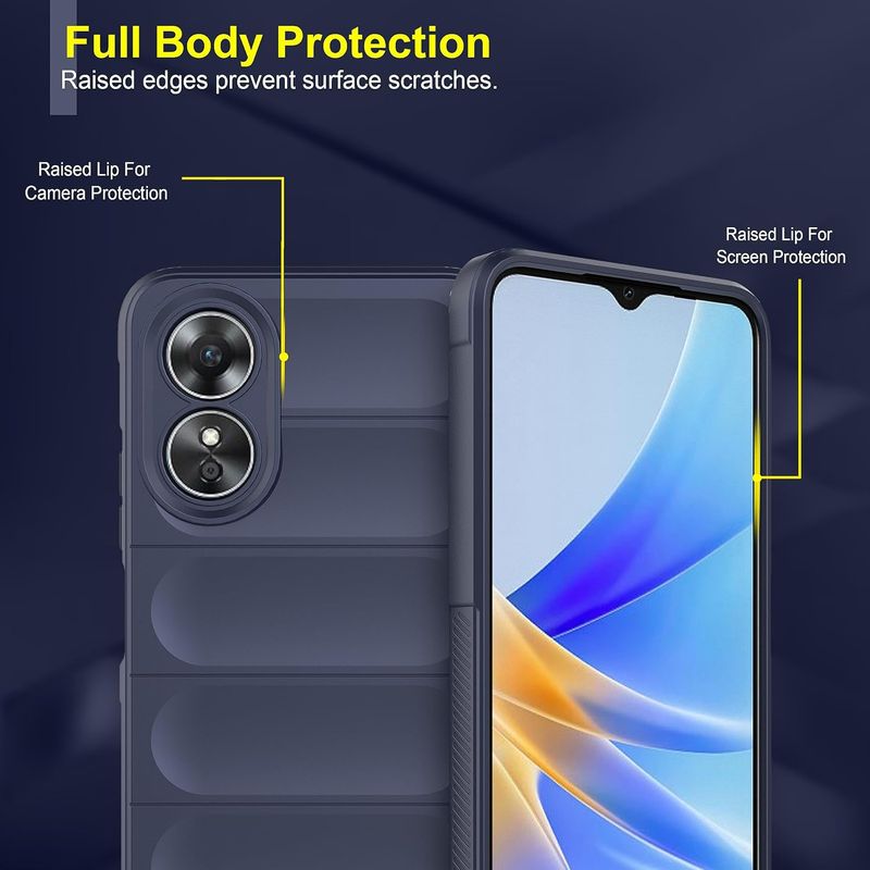 Laptop, Telefoane si Tablete - Telefoane mobile si accesorii - Accesorii Telefoane - Huse telefoane - Husa wave, compatibila cu OPPO A58 4G, Grip Anti-Soc, Tpu, Navy Blue - Infinity.ro