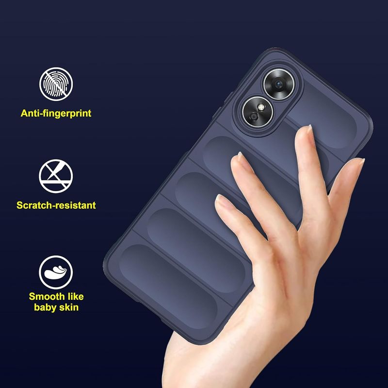 Laptop, Telefoane si Tablete - Telefoane mobile si accesorii - Accesorii Telefoane - Huse telefoane - Husa wave, compatibila cu OPPO A58 4G, Grip Anti-Soc, Tpu, Navy Blue - Infinity.ro