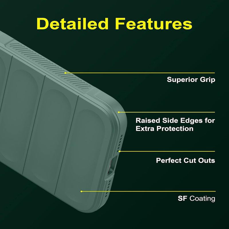 Laptop, Telefoane si Tablete - Telefoane mobile si accesorii - Accesorii Telefoane - Huse telefoane - Husa wave, compatibila cu OPPO A58 4G, Grip Anti-Soc, Tpu, Deep Green - Infinity.ro