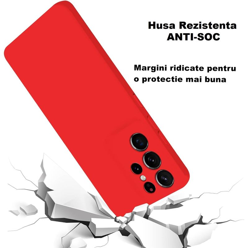 Laptop, Telefoane si Tablete - Telefoane mobile si accesorii - Accesorii Telefoane - Huse telefoane - Husa Soft Touch, slim, ALC Mobile, anti soc, compatibila cu Samsung Galaxy S22 Ultra, Rosu Tpu - Infinity.ro