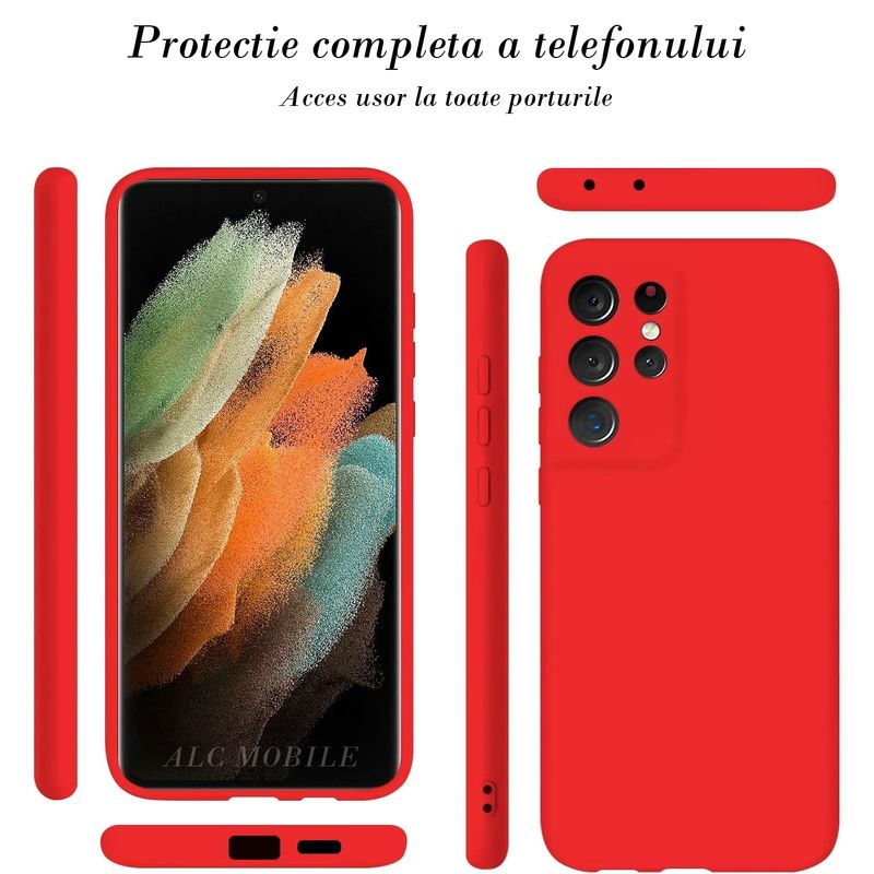 Laptop, Telefoane si Tablete - Telefoane mobile si accesorii - Accesorii Telefoane - Huse telefoane - Husa Soft Touch, slim, ALC Mobile, anti soc, compatibila cu Samsung Galaxy S22 Ultra, Rosu Tpu - Infinity.ro