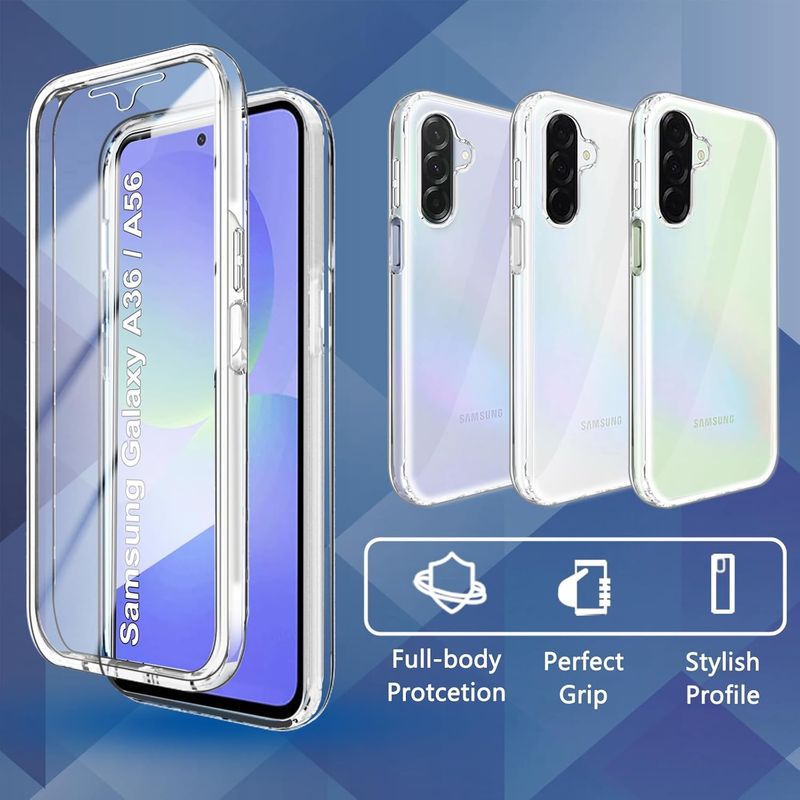 Laptop, Telefoane si Tablete - Telefoane mobile si accesorii - Accesorii Telefoane - Huse telefoane - Husa 360 compatibila cu Samsung Galaxy A36 / A56 - V2 Transparent fata si spate - Infinity.ro