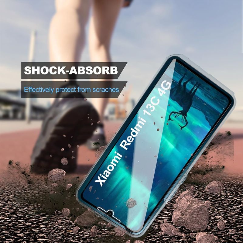 Laptop, Telefoane si Tablete - Telefoane mobile si accesorii - Accesorii Telefoane - Huse telefoane - Husa 360 compatibila cu Xiaomi Redmi 13C - V2 Transparent fata si spate - Infinity.ro