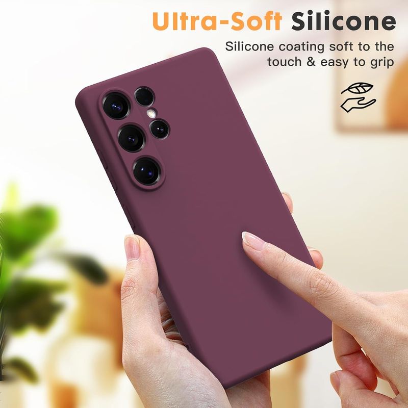 Laptop, Telefoane si Tablete - Telefoane mobile si accesorii - Accesorii Telefoane - Huse telefoane - Husa Soft Touch, slim, ALC Mobile, anti soc, compatibila cu Samsung Galaxy S25 Ultra, Visiniu Tpu - Infinity.ro