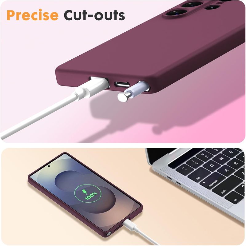 Laptop, Telefoane si Tablete - Telefoane mobile si accesorii - Accesorii Telefoane - Huse telefoane - Husa Soft Touch, slim, ALC Mobile, anti soc, compatibila cu Samsung Galaxy S25 Ultra, Visiniu Tpu - Infinity.ro