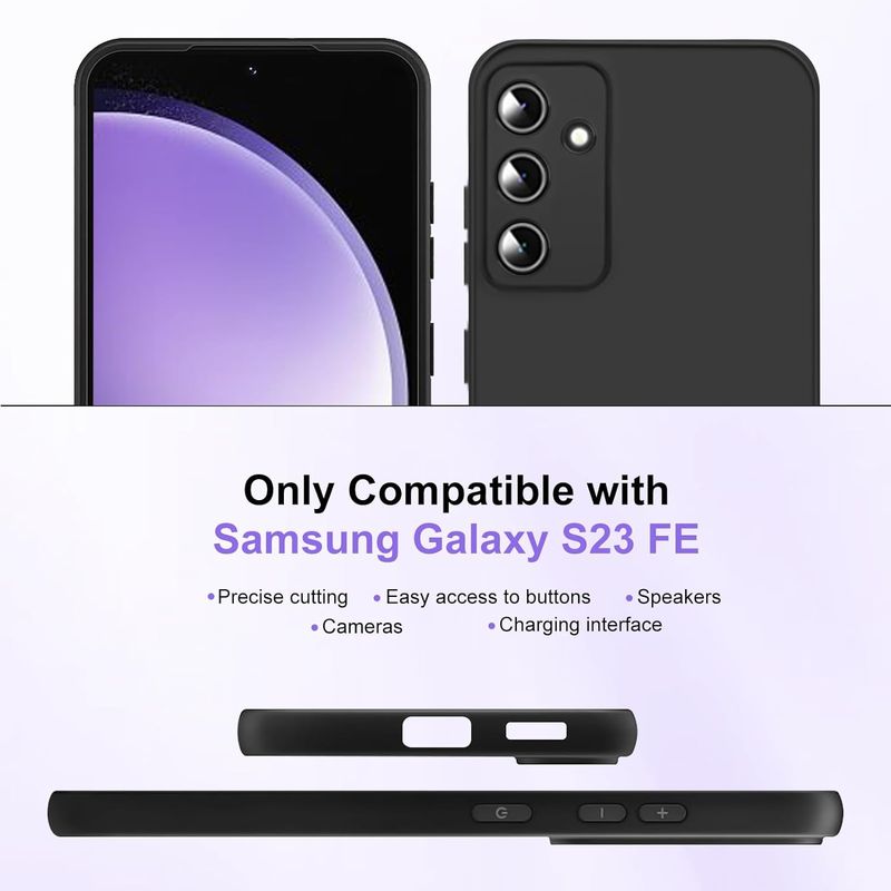 Laptop, Telefoane si Tablete - Telefoane mobile si accesorii - Accesorii Telefoane - Huse telefoane - Husa Soft Touch, slim, anti soc, compatibila cu Samsung Galaxy S23 Fe, Negru Tpu - Infinity.ro