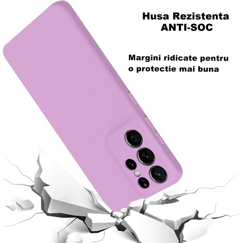 Laptop, Telefoane si Tablete - Telefoane mobile si accesorii - Accesorii Telefoane - Huse telefoane - Husa Soft Touch, slim, ALC Mobile, anti soc, compatibila cu Samsung Galaxy S22 Ultra, Lila Tpu - Infinity.ro