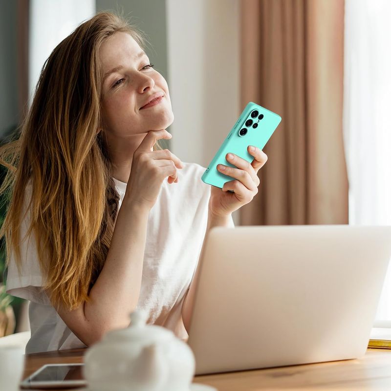 Laptop, Telefoane si Tablete - Telefoane mobile si accesorii - Accesorii Telefoane - Huse telefoane - Husa Soft Touch, slim, ALC Mobile, anti soc, compatibila cu Samsung Galaxy S25 Ultra, Turqoise Tpu - Infinity.ro