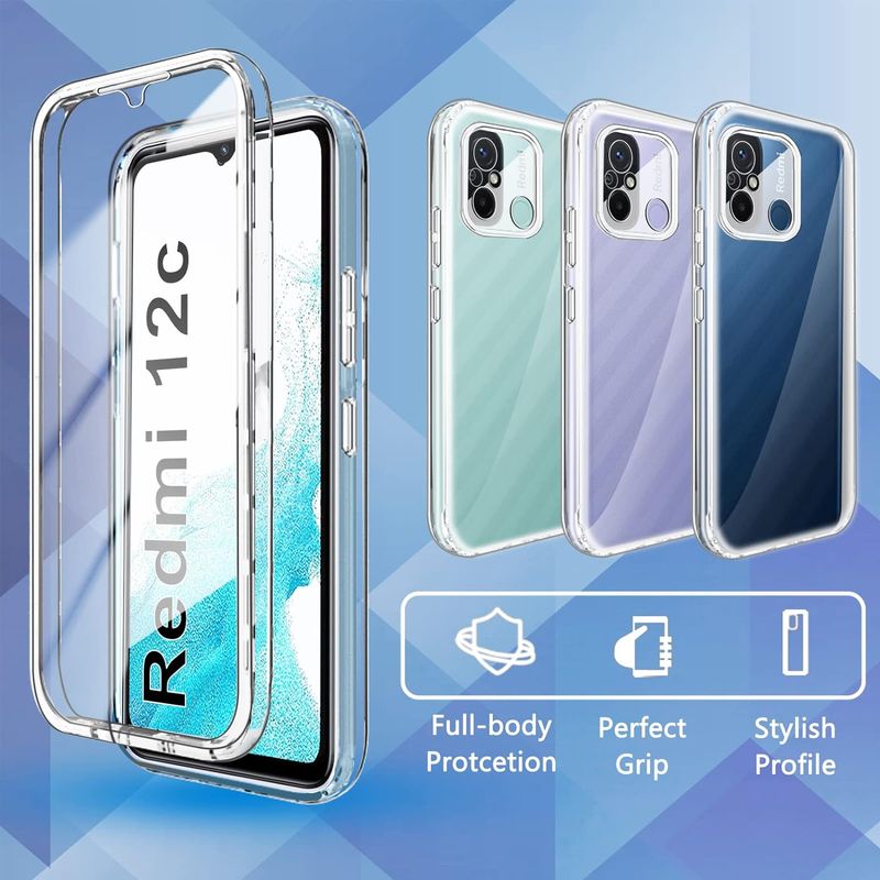 Laptop, Telefoane si Tablete - Telefoane mobile si accesorii - Accesorii Telefoane - Huse telefoane - Husa 360 Xiaomi Redmi 12C - V2 Transparent fata si spate - Infinity.ro