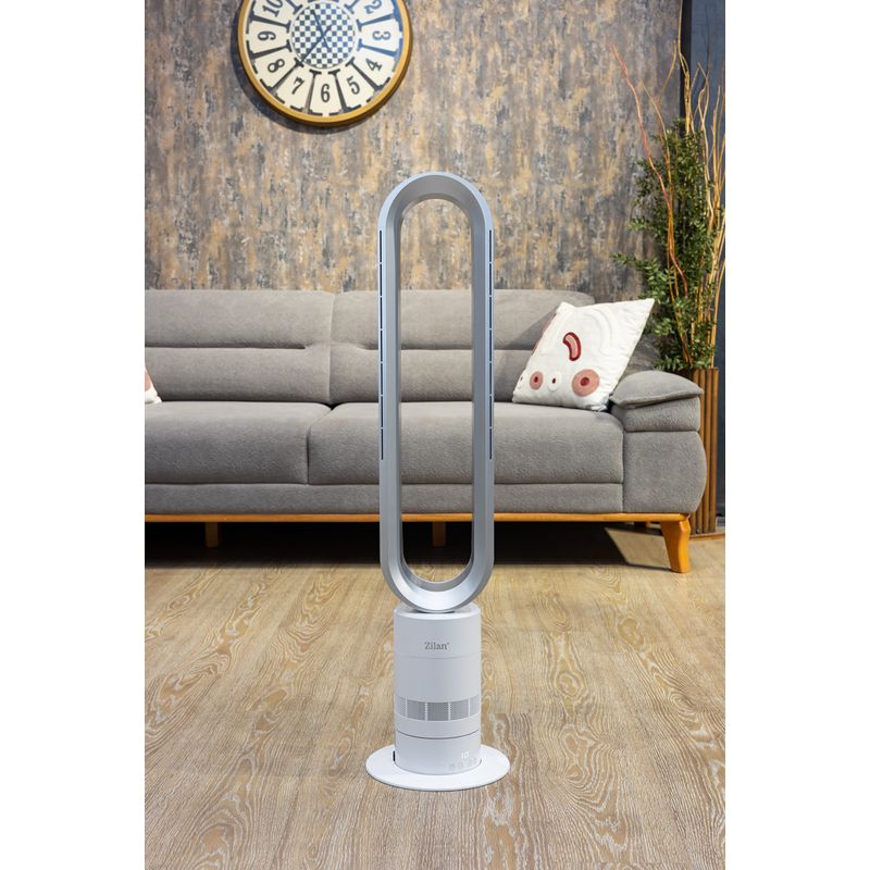 Electronice si Electrocasnice - Climatizare si sisteme de incalzire - Aparate racire aer - Ventilatoare - Ventilator turn fara palete Zilan ZLN2426, 10 trepte viteza, Telecomanda inclusa, Timer, Silentios, Putere 22W - Infinity.ro