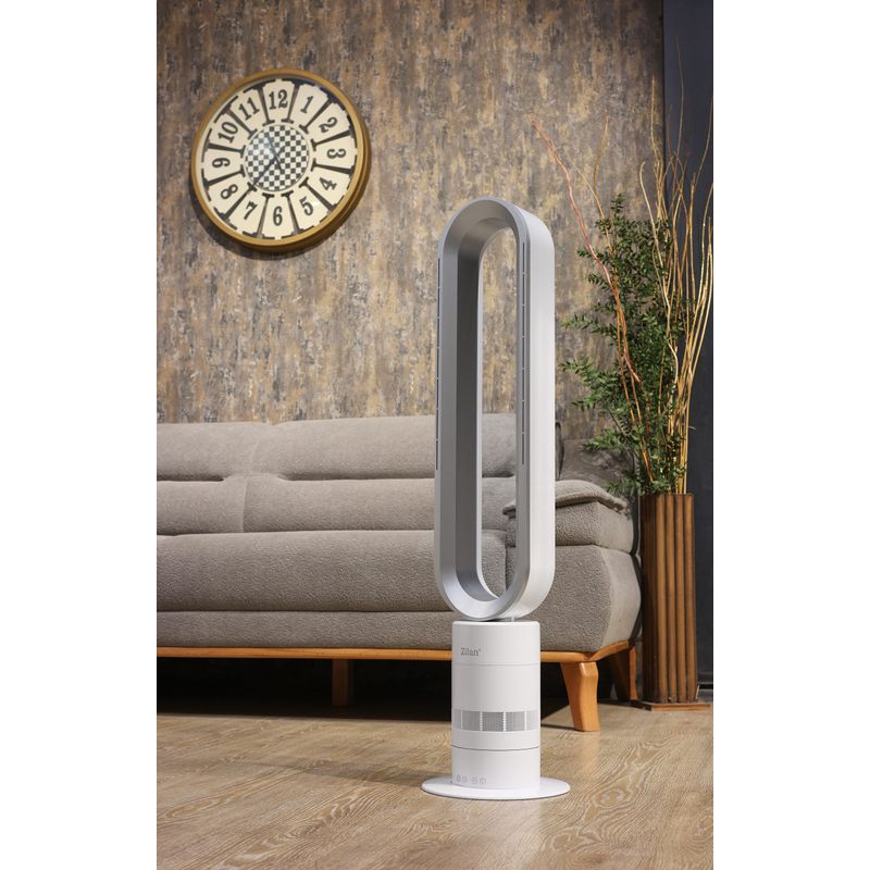Electronice si Electrocasnice - Climatizare si sisteme de incalzire - Aparate racire aer - Ventilatoare - Ventilator turn fara palete Zilan ZLN2426, 10 trepte viteza, Telecomanda inclusa, Timer, Silentios, Putere 22W - Infinity.ro