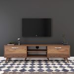 Casa si Gradina - Mobilier - Comode si corpuri - Comode - Comoda tv, Hanah Home, pal melaminat, nuc, 180x35x48.6 cm - Infinity.ro