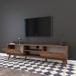 Casa si Gradina - Mobilier - Comode si corpuri - Comode - Comoda tv, Hanah Home, pal melaminat, nuc, 180x35x48.6 cm - Infinity.ro