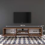 Casa si Gradina - Mobilier - Comode si corpuri - Comode - Comoda tv, Hanah Home, pal melaminat, nuc, 180x35x48.6 cm - Infinity.ro
