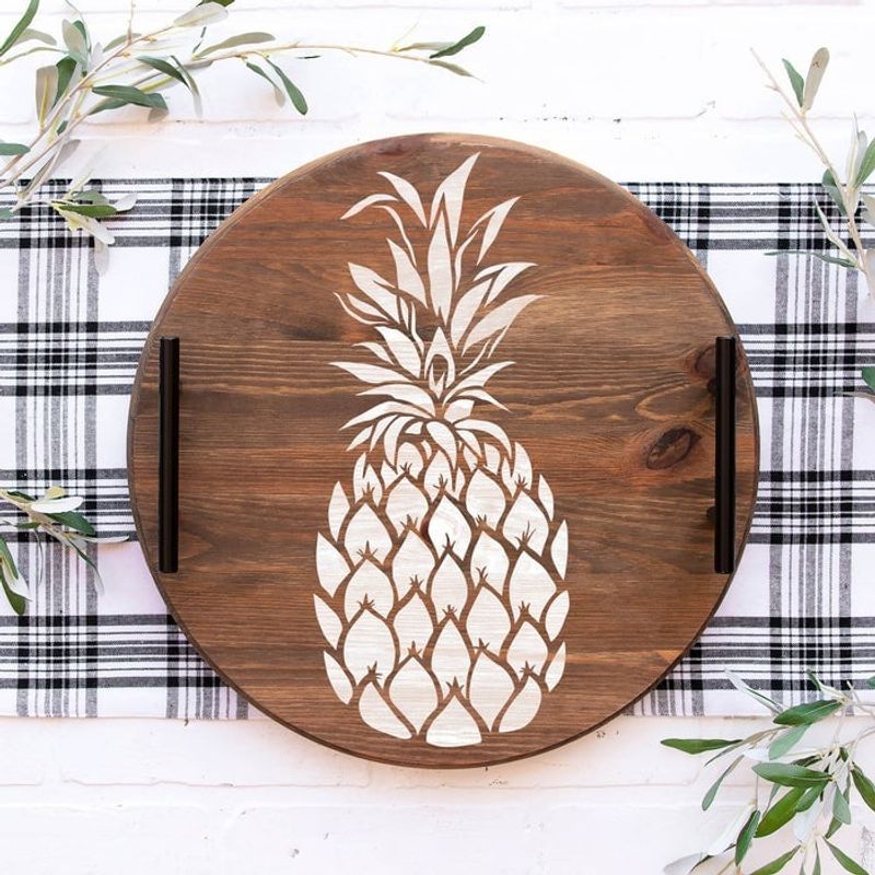 Casa si Gradina - Decoratiuni - DIY - Sabloane decorative pereti - Sablon Perete vopsire, tencuiala 0.7mm Pineapple Stencil Refolosibil, model MXSP7166, 100 x 100 mm - Infinity.ro