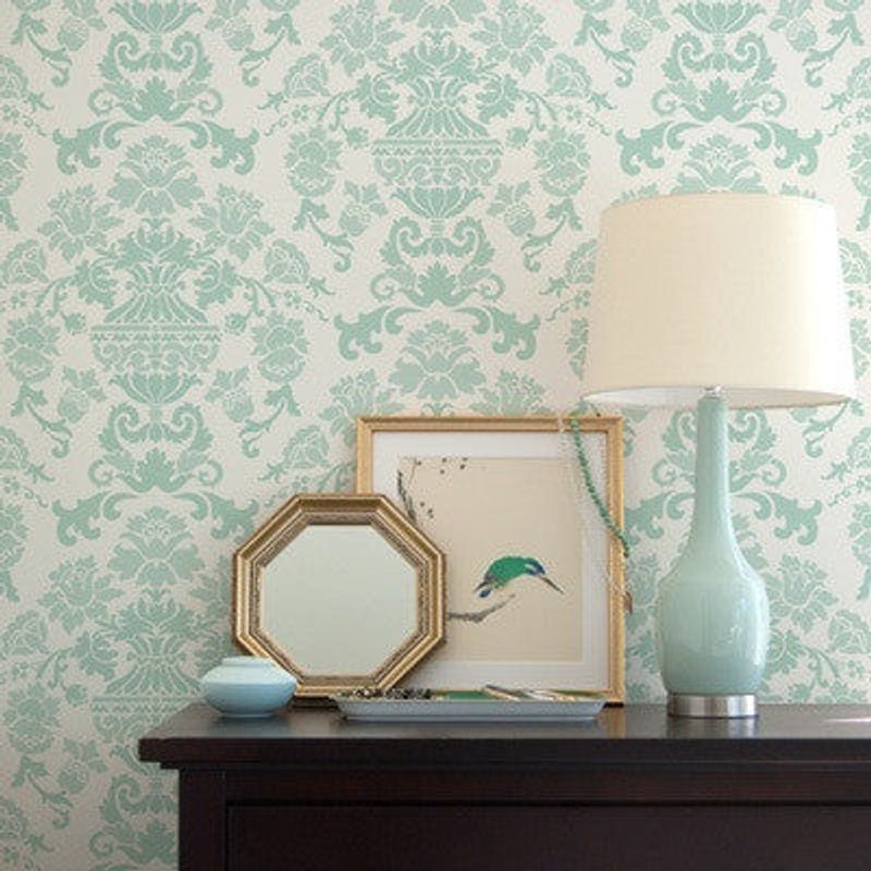 Casa si Gradina - Decoratiuni - DIY - Sabloane decorative pereti - Sablon Perete vopsire, tencuiala dimensiune 900x600 x mm grosime 0,7mm Encantada Damask model MXSP7510 - Infinity.ro