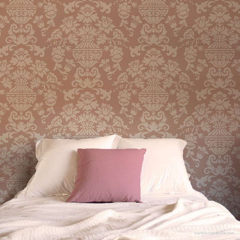Casa si Gradina - Decoratiuni - DIY - Sabloane decorative pereti - Sablon Perete vopsire, tencuiala dimensiune 900x600 x mm grosime 0,7mm Encantada Damask model MXSP7510 - Infinity.ro