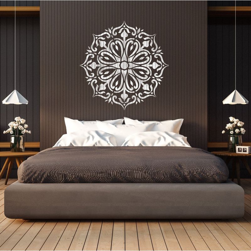 Casa si Gradina - Decoratiuni - DIY - Sabloane decorative pereti - Sablon Perete 25cm KHUPARI MANDALA 0.7mm model MXSP7610 marime 25cm X 25cm, 50cm X 50cm - Infinity.ro