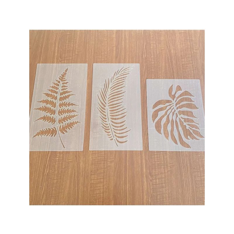 Casa si Gradina - Decoratiuni - DIY - Sabloane decorative pereti - Set 3 Sabloane Perete vopsire, tencuiala model MXSP7623 Frunze asortate - Infinity.ro