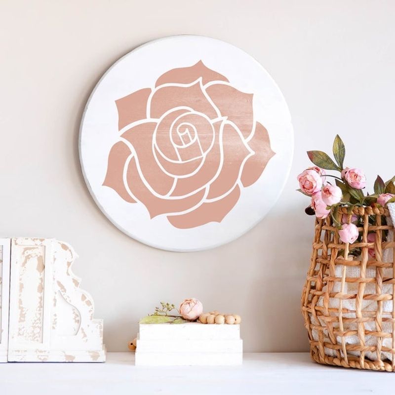 Casa si Gradina - Decoratiuni - DIY - Sabloane decorative pereti - Sablon Perete vopsire, tencuiala 0.7mm Rose Stencil Refolosibil, model MXSP7167, 200 x 200 mm - Infinity.ro