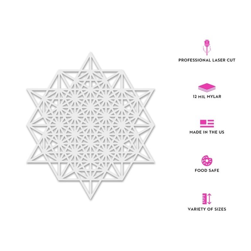 Casa si Gradina - Decoratiuni - DIY - Sabloane decorative pereti - Sablon Perete vopsire, tencuiala 0.7mm Geometrie Sacra Metatron model MXSP7469, 400 x 400 mm - Infinity.ro