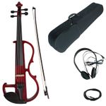 TV, Audio-Video si Foto - Instrumente muzicale - Instrumente clasice - Vioara electrica silentioasa 4/4, Lemn Masiv Visiniu - Infinity.ro